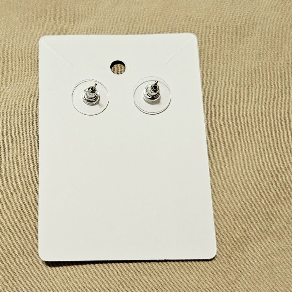 Silver Plated CZ Dangle Stud Earrings - Picture 4 of 6